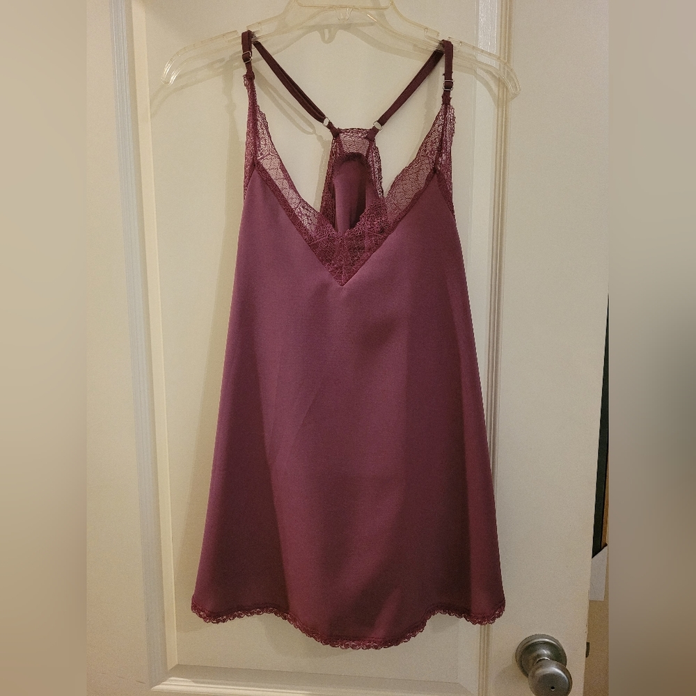 Nordstrom BP Purple Camisole Top with Lace Trim